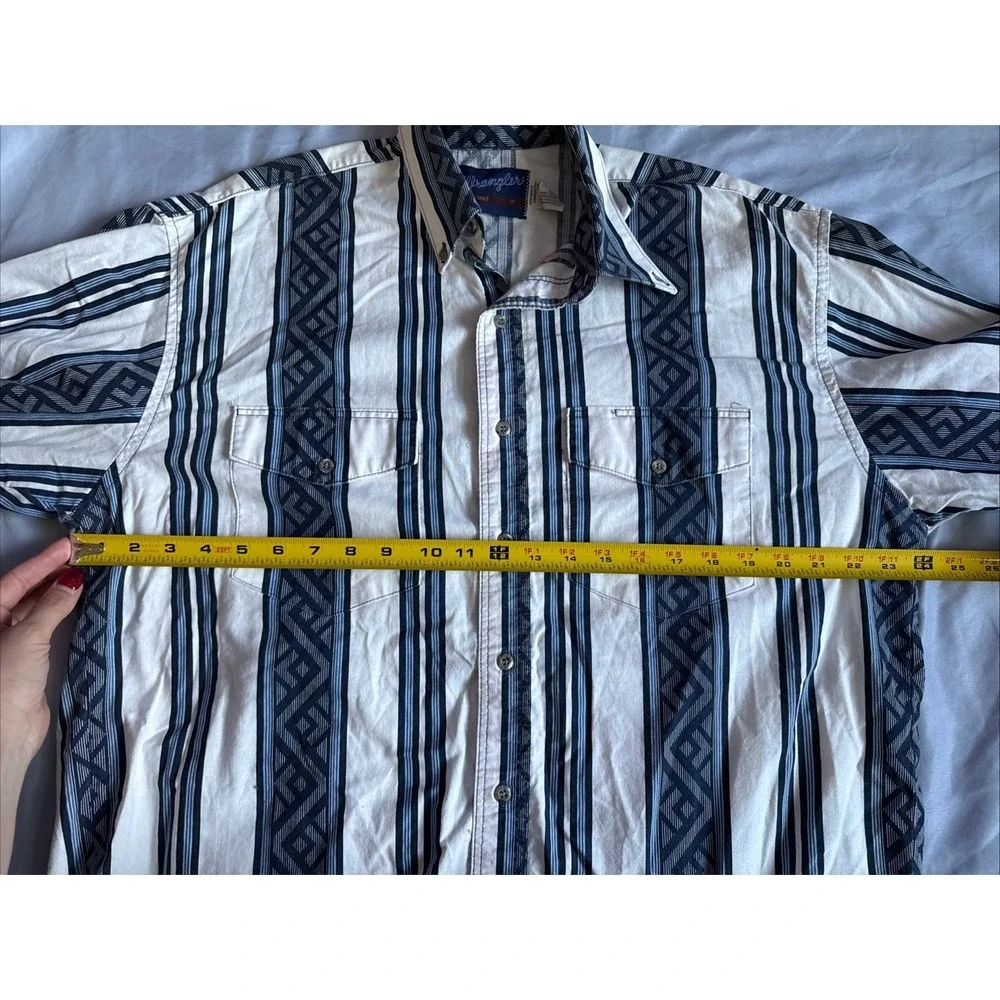 Wrangler Shirt Men X Long Tails Ranch Rider Rodeo Western Aztec Adult 17 - Picture 4 of 10